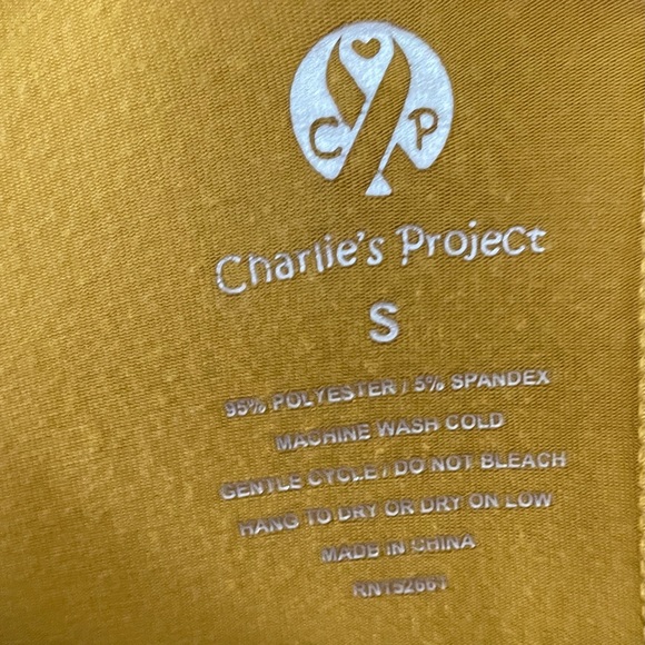 EUC size SM 3/4 sleeve mustard tunic top - Picture 2 of 2